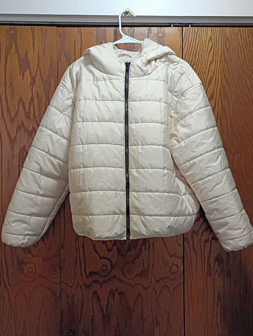 Wild Fable Cream Hooded Puffer Jacket - Women